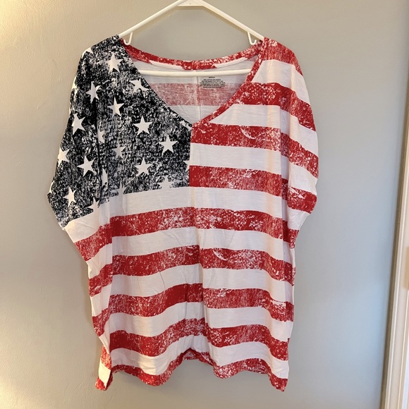 Westbound Tops - Westbound women flag shirt size 2X